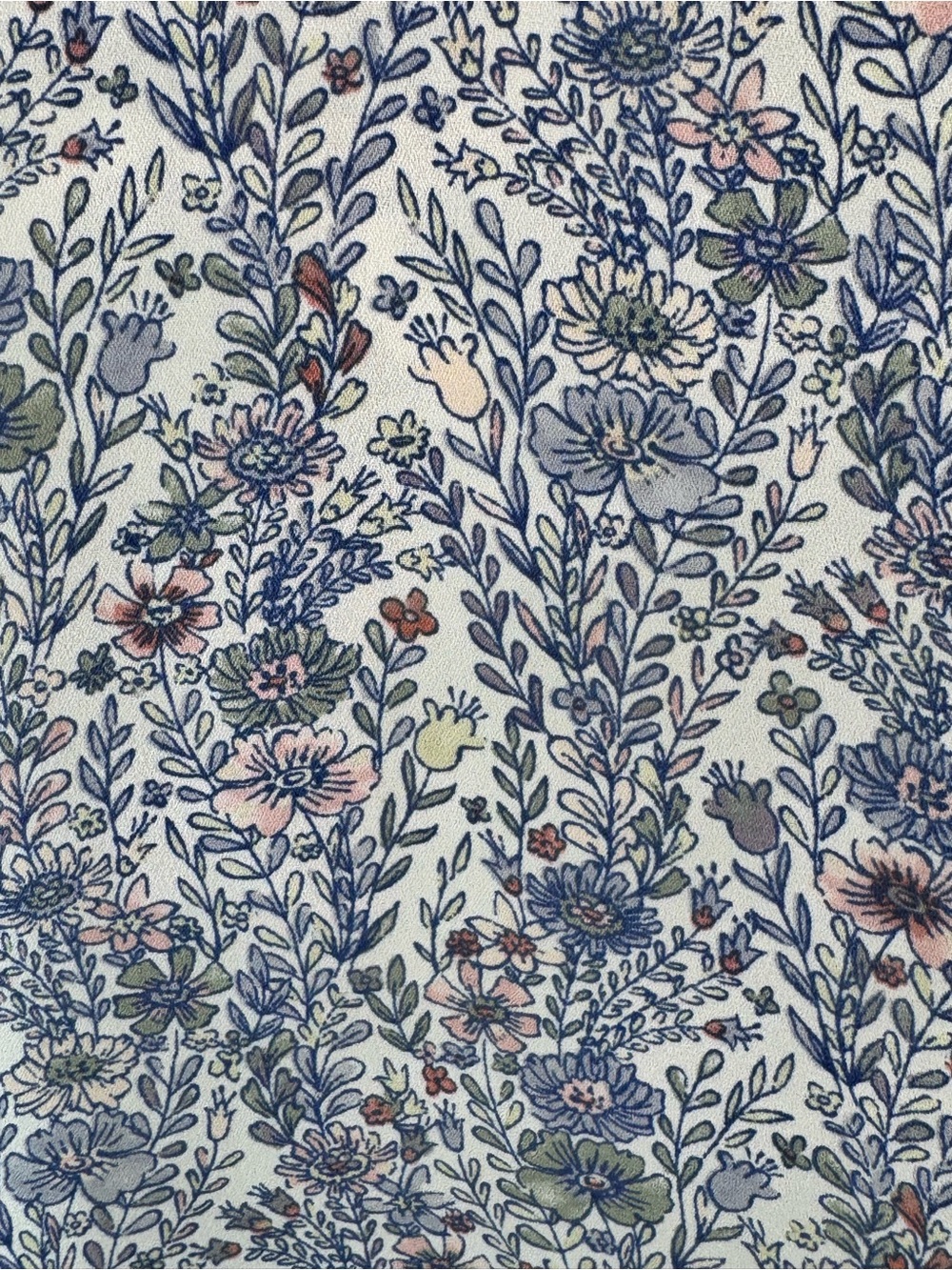 Rose and Olive Floral Button-Front Tunic Top in Soft Blue & Pink - Picture 5 of 6